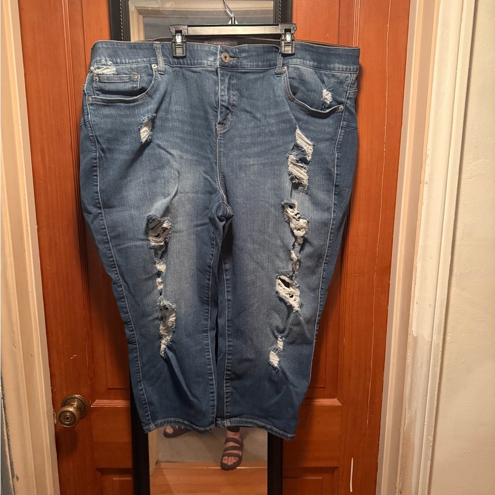 Torrid Blue Distressed Boyfriend Jeans